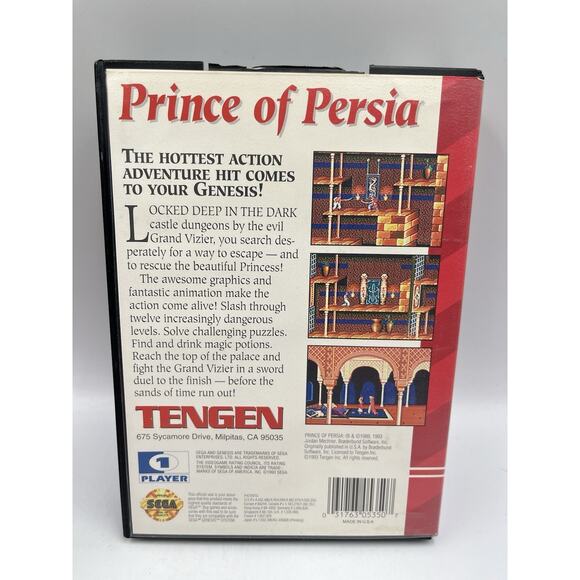 Prince of Persia (Sega Genesis) Complete - Tested - Complete - Picture 2 of 11